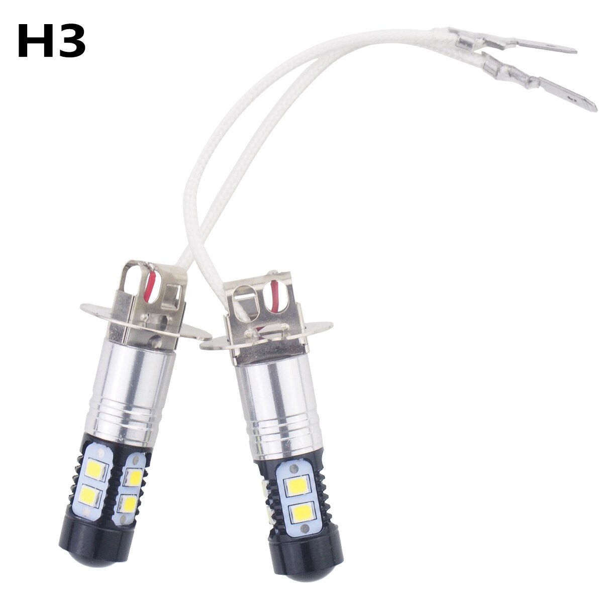 2 stks 1000LM H1 H3 T10 Auto LED Mistlamp High Power LED Mistlamp 50 w 6000 k Zwart case Anti-fog Lamp z70