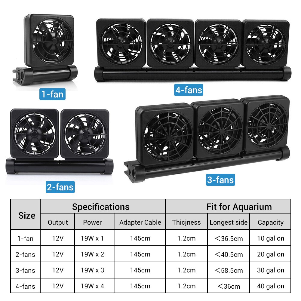 Nicrew Aquarium Fan Aquarium Chiller Koelventilator Systeem Voor Water Aquarium 2 Controle Manieren Temperatuur Aquarium Accessoires