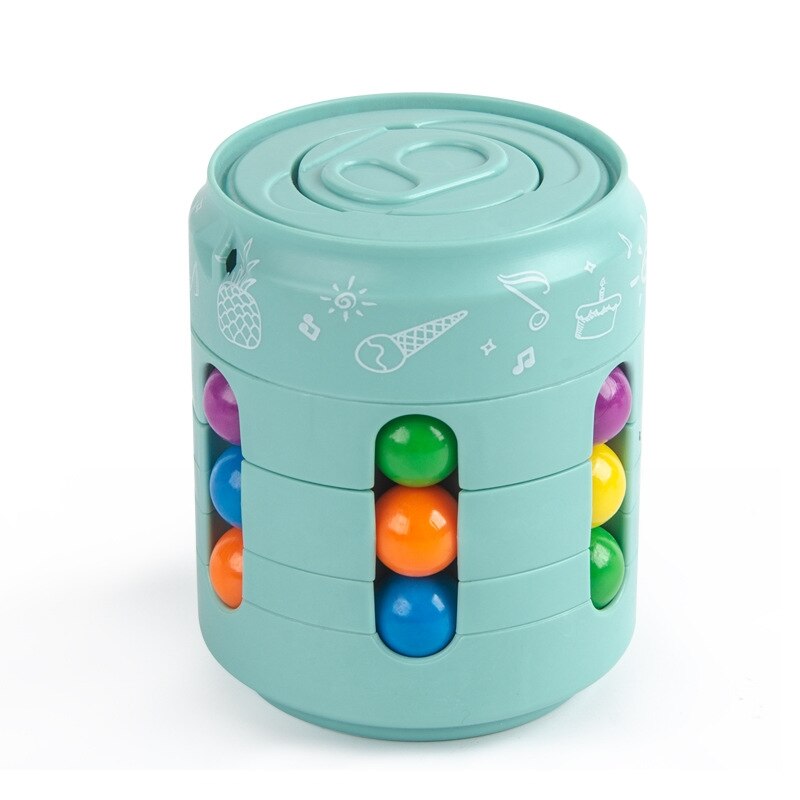 Can Cube Top fagioli colorati Finger Spinning allevia lo strumento di decompressione dello Stress per bambini e adulti: green