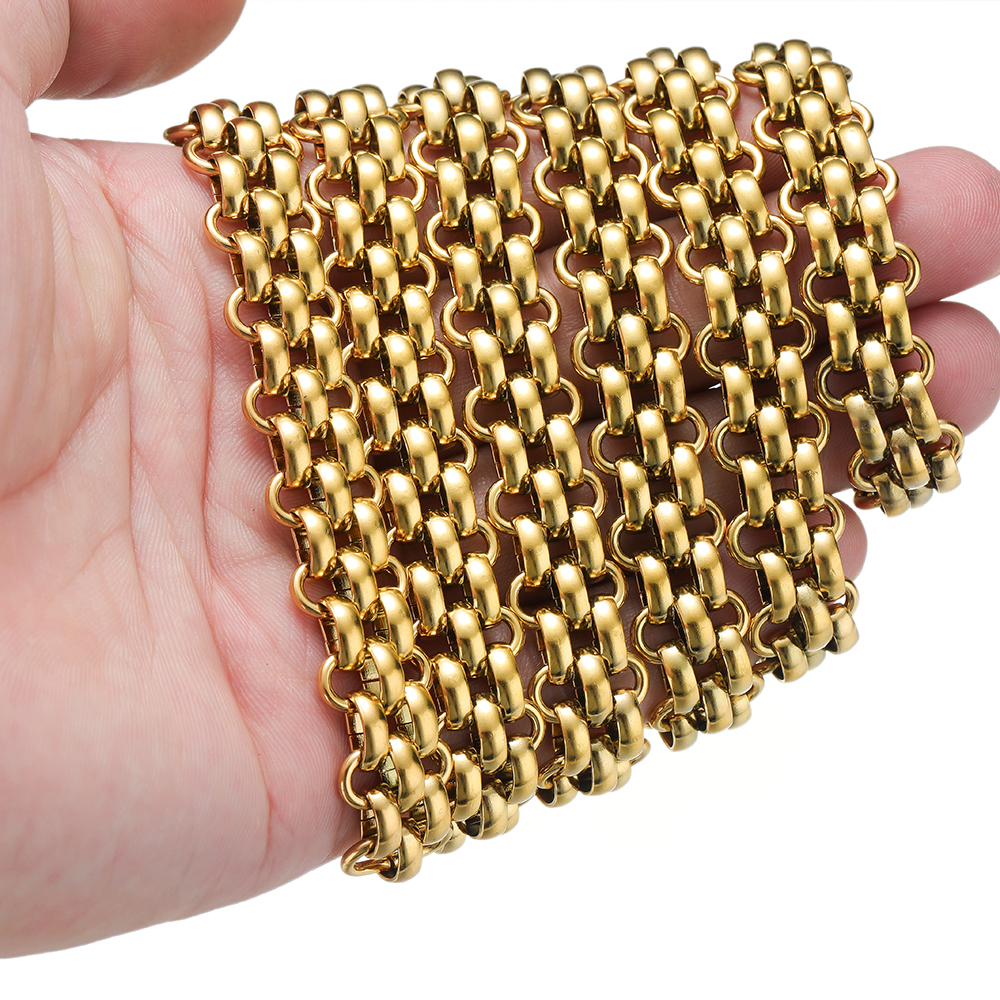 Cadenas gruesas grandes y pesadas de acero inoxidable de 1 metro para joyería DIY, collares Punk de Hip Hop, suministros de accesorios para pulseras