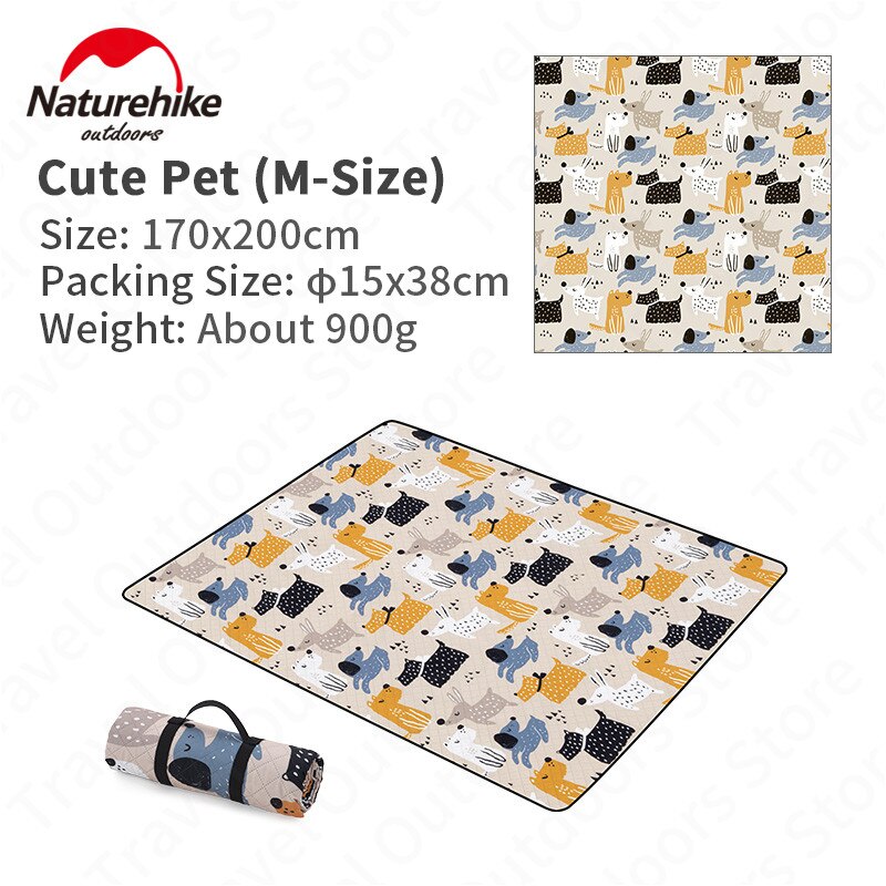 Naturehike-Manta de Picnic ultraligera estampada, Alfombra de Picnic portátil a prueba de humedad, esterilla de playa de 670g, cojín lavable para jardín y parque: Cute Pet M