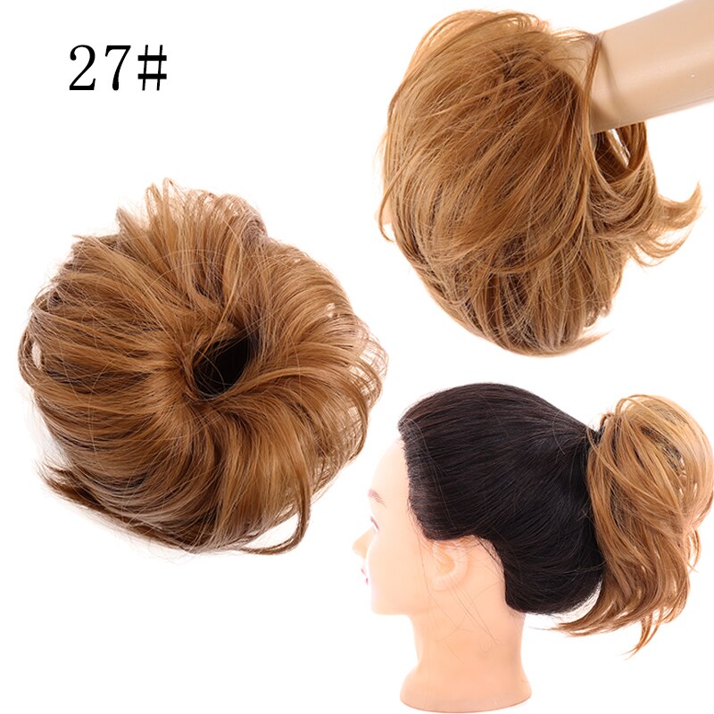 JINKAILI-Chignon à donuts souple élastique | Chignon synthétique en forme de toupet, chouchou enroulé pour Extension queue de cheval pour femmes: T27/30/4
