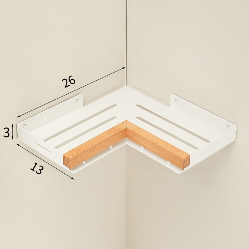 Badezimmer regal Eckraum Aluminium Holz Bad Dreieck Korb Duschraum Lager regal Wand montage: Rot