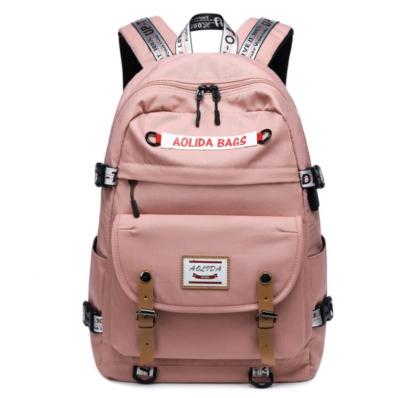 Mochilas de escuela para niñas y adolescentes de tamaño grande a la , mochila escolar de estilo coreano para niñas, bolsa para portátil para estudiantes, para chicas: pink