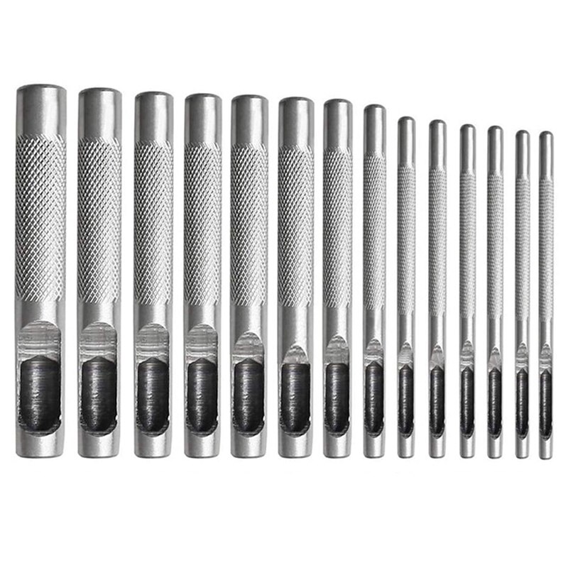 10Pcs Round Steel Hollow Punch Set 1-10 mm Leather Craft Hollow Hole Punch Tools for Leather Watch Band Shoe Eyelet: Default Title