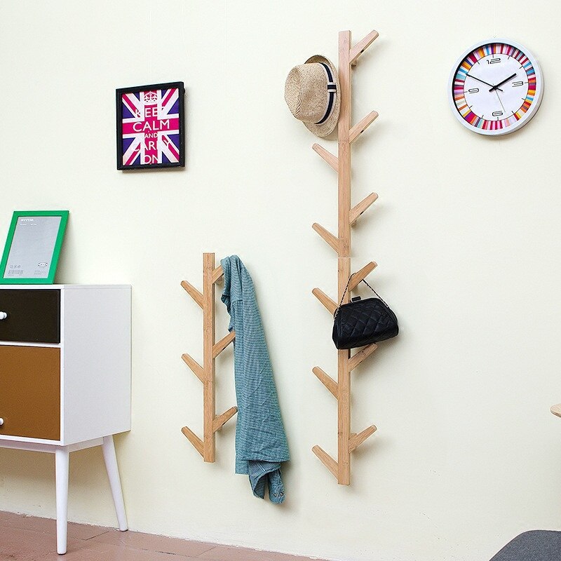 Mrosaa bamboe houten hangende kapstok wandhaak kledinghanger woonkamer slaapkamer wandplank decoratie hanger 6/8/10 haken