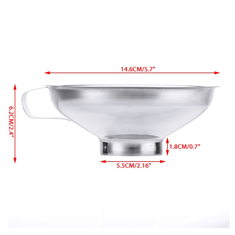 5.7inch Wide Mouth Funnel Stainless Steel Jar Funnel Tool Large With Handle For Kitchen Beans Jar Preserve Pour Transfer Gadget