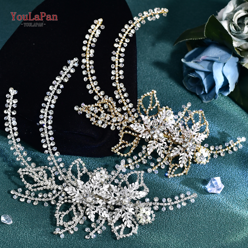 YouLaPan, accesorios para el cabello de boda, Tiara de diamantes de imitación, tocado de novia, corona para desfile, pinza para el cabello para mujer, horquilla nupcial para HP254