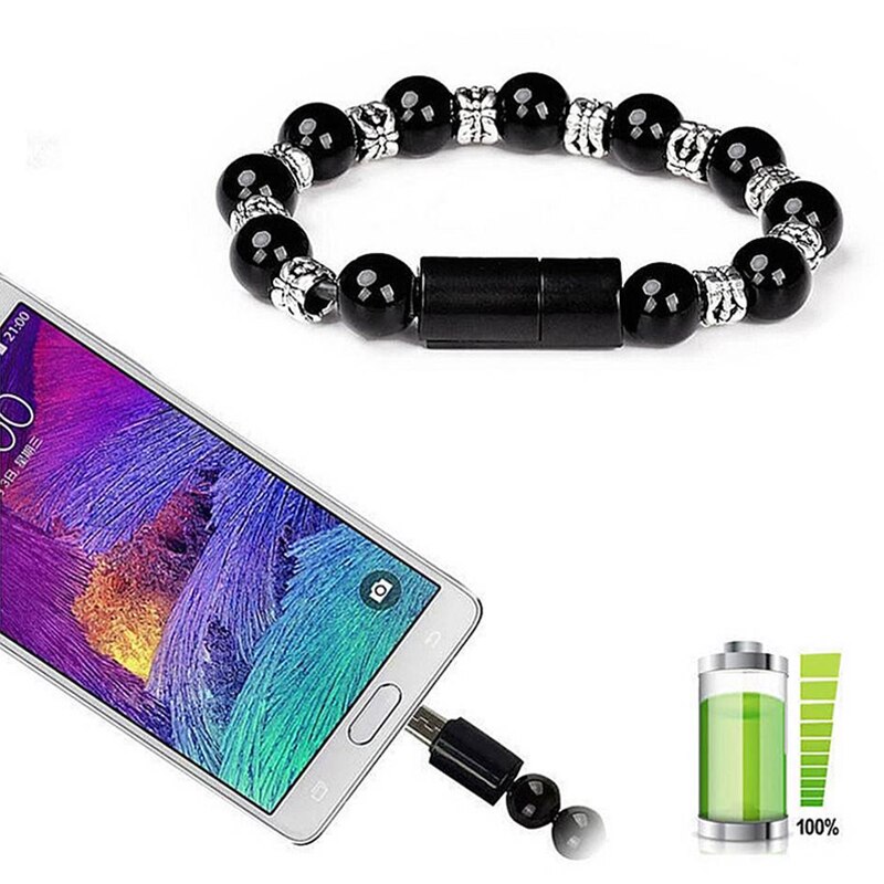 Smart Charger Bracelet Jewelry Beads Wrist USB Bracelet Invisible Charging Data Cable for IPhone Type C Android All Compatible