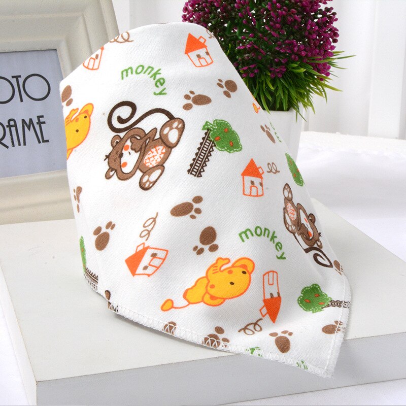 Leuke Baby Bandana Slabbetjes Cartoon Animal Print 100% Katoen Pasgeboren Baby Meisjes Jongens Peuter Driehoek Sjaal: Monkeys