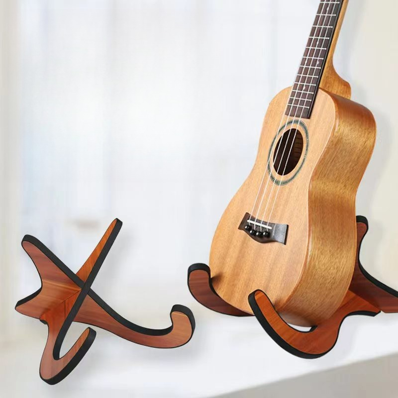 Soporte de madera para guitarra, bajo, ukelele, estante de exhibición de almacenamiento ligero desmontable para tienda, accesorios clásicos para instrumentos musicales: Rojo