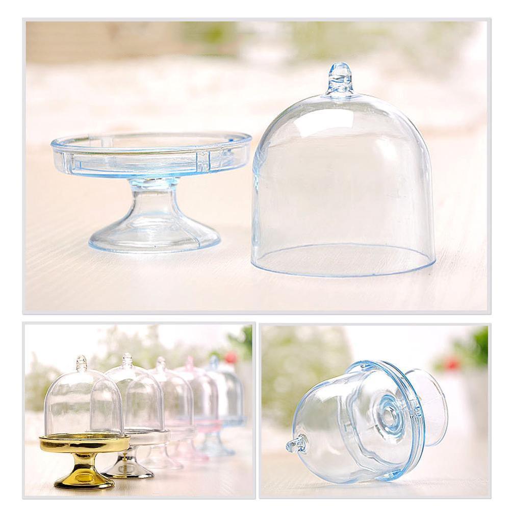 Doorzichtige plastic snoepdoos mini taartstandaard cupcake douchedoos feest bruiloft baby gunst voor kinderen decoratie verjaardag  h9 e 7