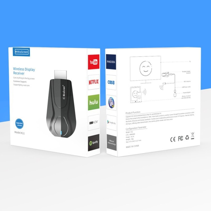K11 1080P HDMI TV Stick WiFi Display TV Dongle Receiver Mirror Share Screen For Miracast Air Play Mira Cast DLNA 2.4G 5G