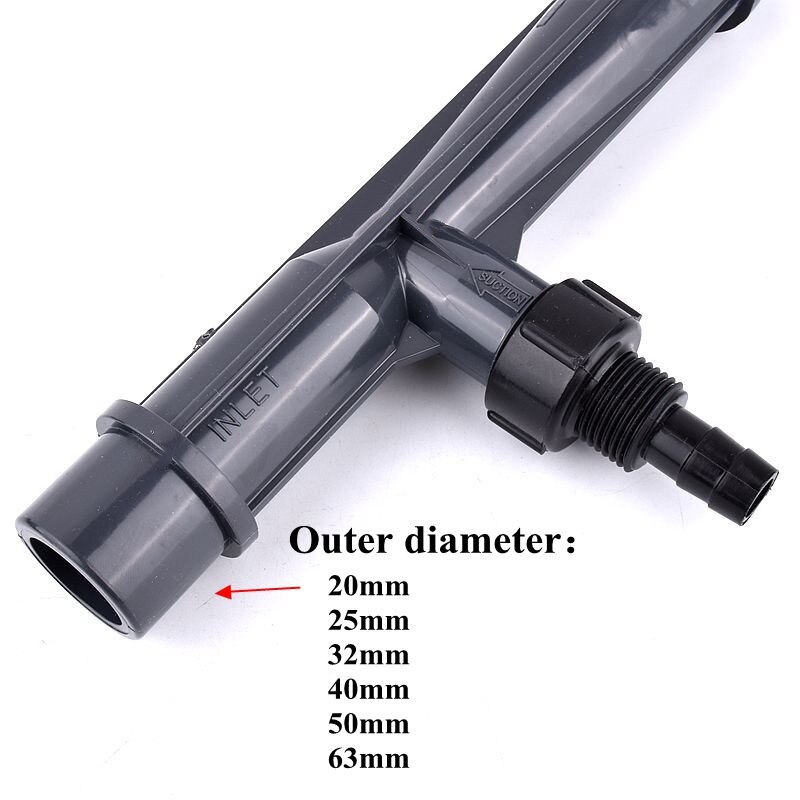 1PC UPVC Wasser Auswerfer Venturi Gas-flüssigkeit Rührgerät Dünger Applikator Aquarium Aquarium Garten Bewässerung Wasser Rohr Armaturen