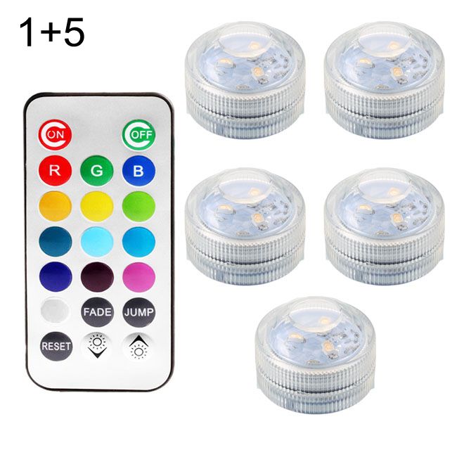 13 Kleuren Smd 3528 Rgb Led Dompelpompen Onderwater IP68 Licht Met Afstandsbediening Lamp Voor Badkamer Zwembad Fontein Decor: 1 controller 5 lamps