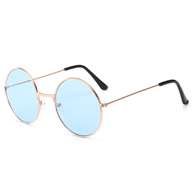 9 Kleuren Auto Retro Vintage Zonnebril Ronde Metalen Zonnebril Mannen Vrouwen Mode Bril Driver Bril: Blue