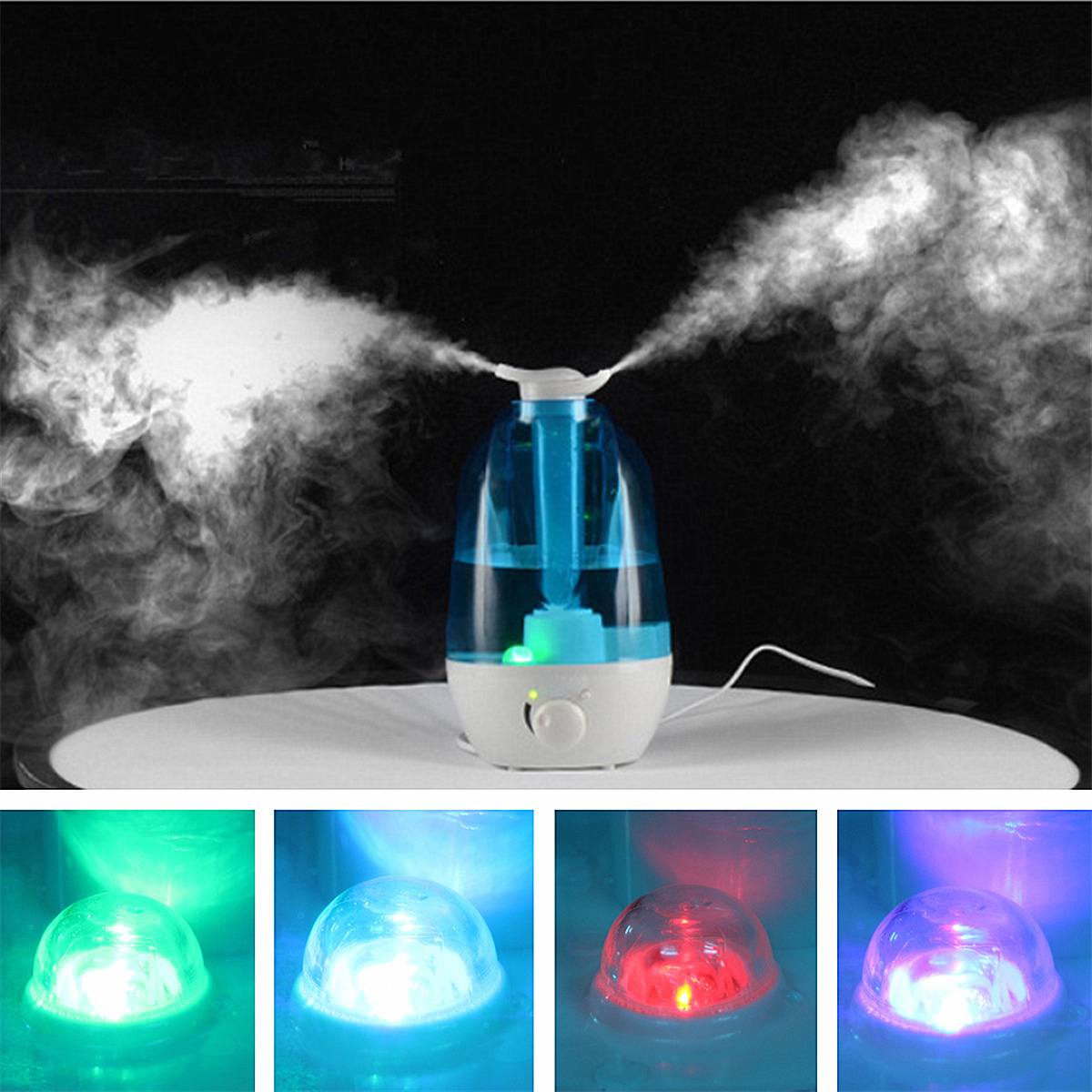 Humidificador de aire ultrasónico de 4000ML, doble pulverizador para hogar, oficina, habitación de bebé, gran neblina, generador de niebla, difusor de aceite esencial