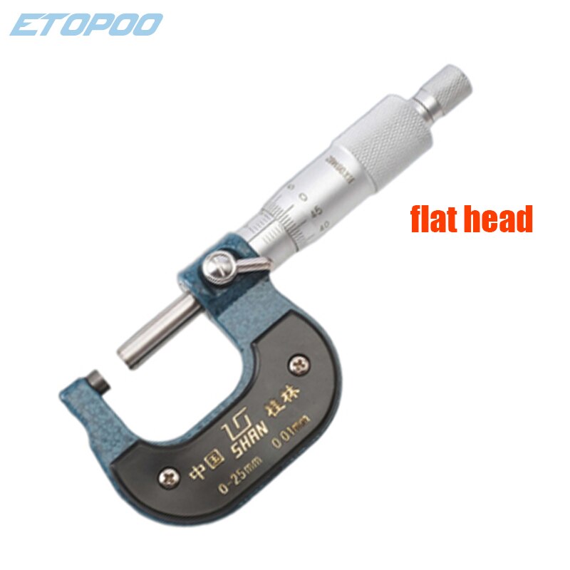 Factory outlet! 0-25mm Tube Micrometer drum head special micrometer wall tube thickness gauge measuring tools: flat head