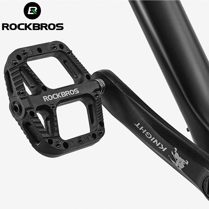 Rockbros mtb cykelpedal nylon bærende komposit mountainbike pedaler høj styrke skridsikker cykelpedaler overflade til vej bmx