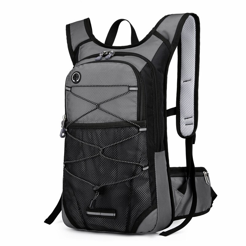 35L Cross-country Riding Backpack Outdoor Hiking Backpack Men's and Women's Running Water Bag Backpack Bug Out Bag: Gray Color