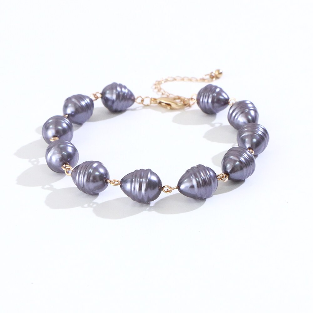 KOMI 1PC Polynesian Hawaiian Samoa Marshall Jewelry Pearls Men Woman Chain Bracelet Bangle 23+6cm GJZ372