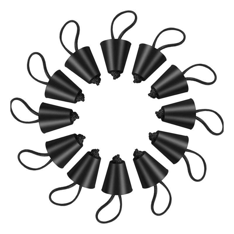 Universal Kayak Scupper Plug Kit Silicone Scupper Plugs Drain Holes Stopper Bung Fit for Kayaks Canoes 12Pcs: black
