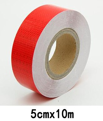 5cm x 10m naklejki odblaskowe rowerowe ostrzeżenie o bezpieczeństwie odblaskowa folia odblaskowa świecąca naklejka bar rower akcesoria: Czerwony