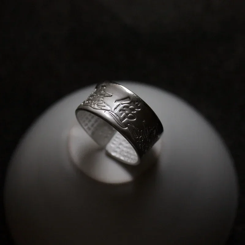 Bague bouddhiste en argent pour femme, prière tibétaine, cuivre, OM Mantra, 7 juifs, porte-bonheur: color