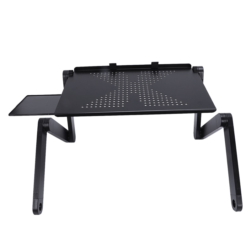 Noir 360 degrés réglable ordinateur portable pliable ordinateur portable Table de bureau ventilateur trou support plateau: Default Title