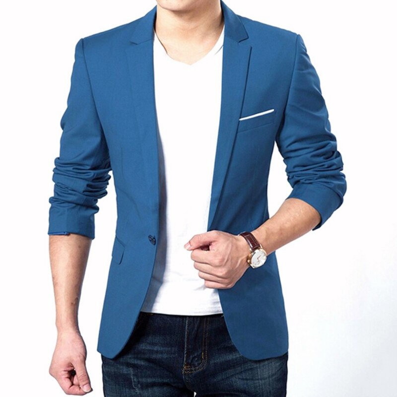 Herenpakken jas casaco terno masculino jas en pak vest jaqueta trouwpakken jassen jassen pakken: Blauw / Xl
