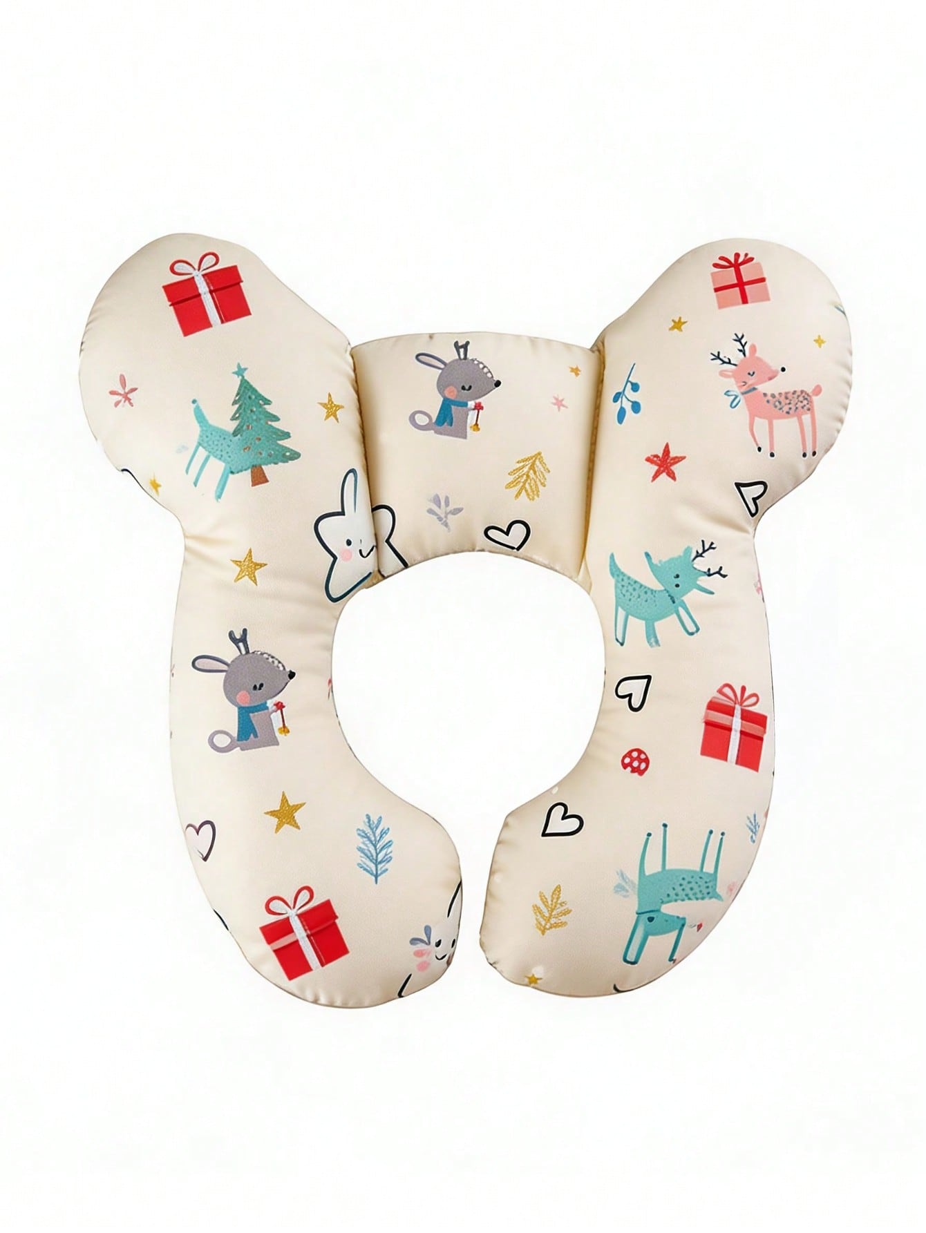 Cuscino a forma di U per bambini, cuscino da viaggio per neonati, motivo a cartoni animati morbido, traspirante e carino, cuscino morbido per il supporto della testa del bambino, adatto per seggiolini auto, passeggini e viaggi: Giallo