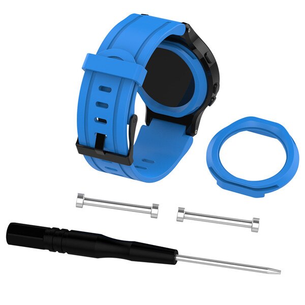 Siliconen Vervanging Polshorloge Band + Case Cover Voor Garmin Forerunner 225 horlogeband met tool Outdoor Sport bandjes Armband: 天空蓝