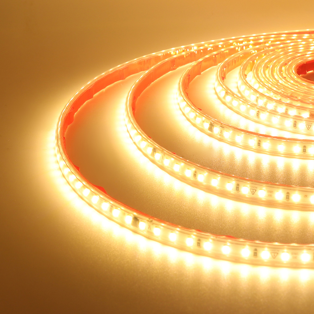 Ac 2835 led-strimler 220v 230v 0.5m 1m 2m 5m 10m 20m 30m høj lysstyrke 120 led fleksibel led-diode klæbebånd vandtæt: Varm hvid / 16-20w