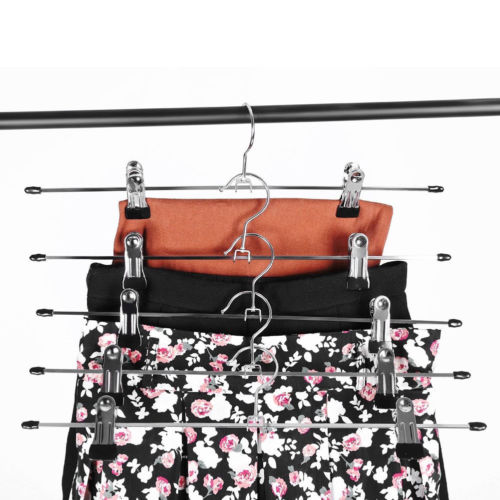 Hangers Trouser Hanger Strong Chrome Pants Skirt Coat Hangers with Non-Slip Clip
