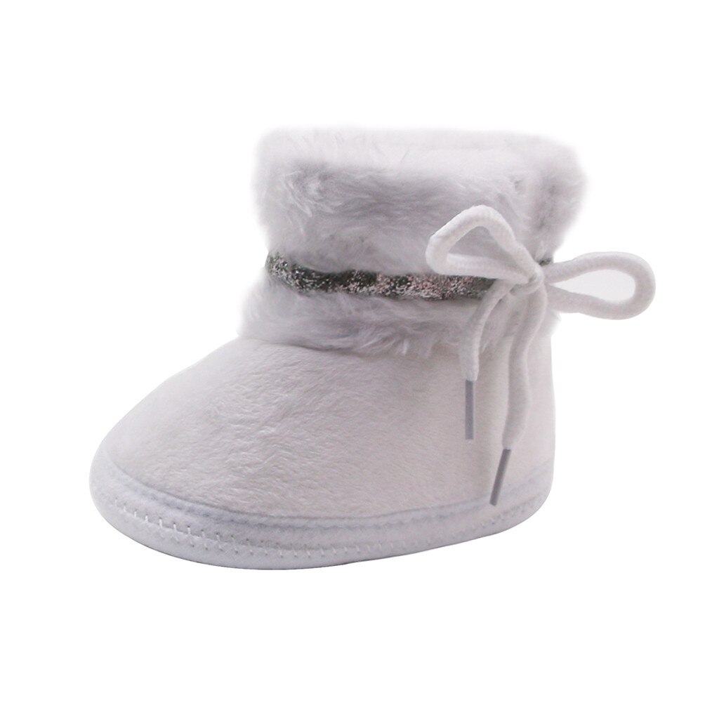 #30 Baby Baby Meisjes Cashmere Pluche Winter Laarzen Bandage Warme Schoenen Kerst Kinderen Schoenen Bota Infantil Menina: White  / 11