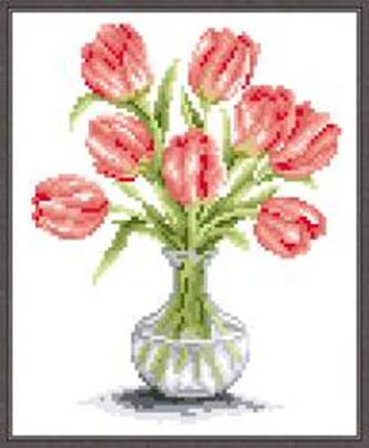 5d beaded cross stitch tulipan blomst vase broderi perler hjem dekoration beaded cross stitch trykt lærredssæt borduren med kralen: 001