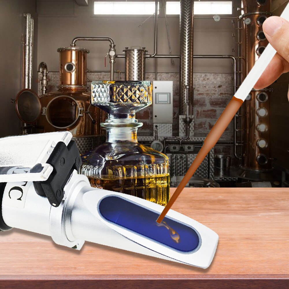 Alcohol Refractometer Met Atc 0 ~ 80% Vol Volume, Voor Gedestilleerd Dranken Wijnmakers Homebrew Concentratie Tester