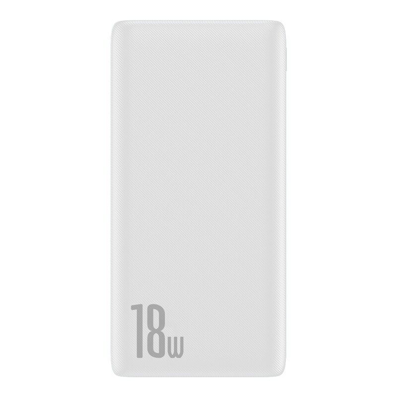 Baseus Power Bank 10000mAh Quick Charge 3.0 USB PD Fast Powerbank QC3.0 PD3.0 Portable External Battery Charger For Xiaomi Mi 9: White