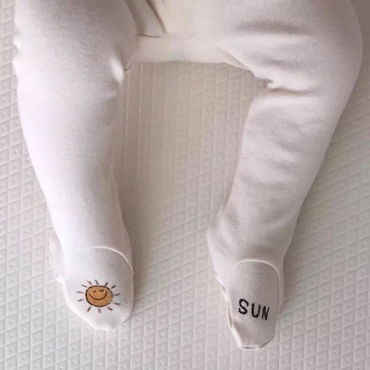 Leggings en coton blanc pour -né, joli pantalon pour bébé garçon et fille de 0 à 24 M, avec dessin animé, printemps automne