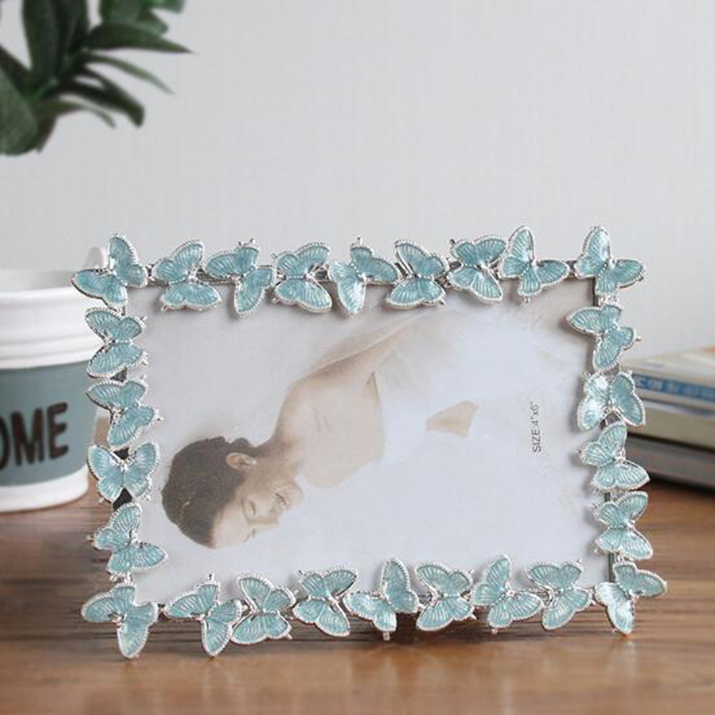 6inch 7inch Metal Butterfly Photo Frame Wedding Bride Photo Decorated Frame Desktop Ornaments for Friend