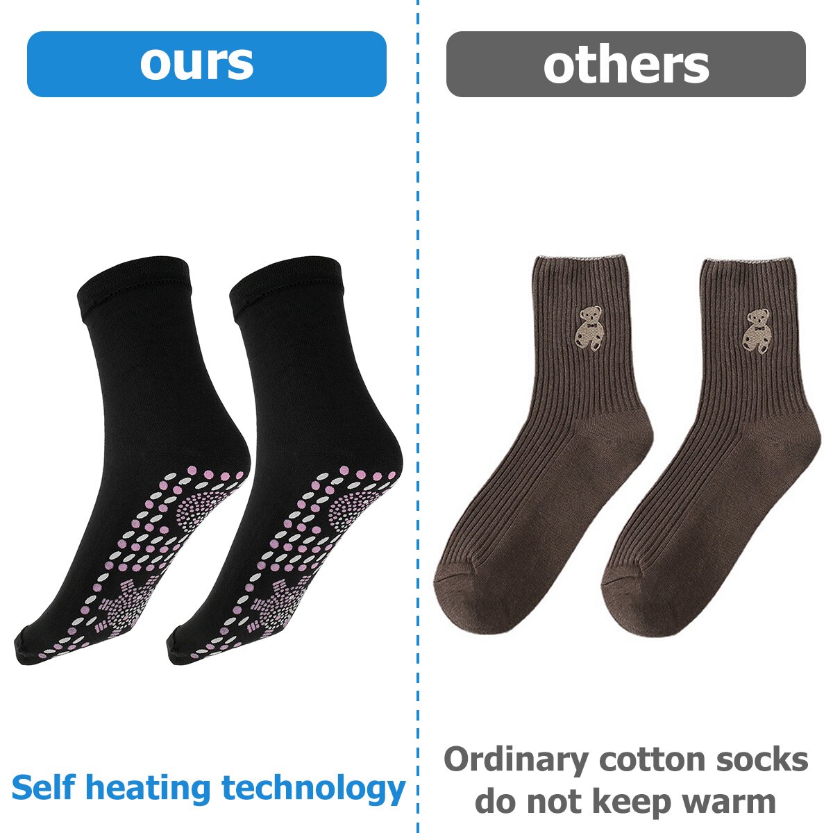 3/4/5 Pair Self-Heating Socks Winter Outdoor Warm Heat Insulated Socks Thermal Socks for Hiking Camping Fishing Cycling Skiing