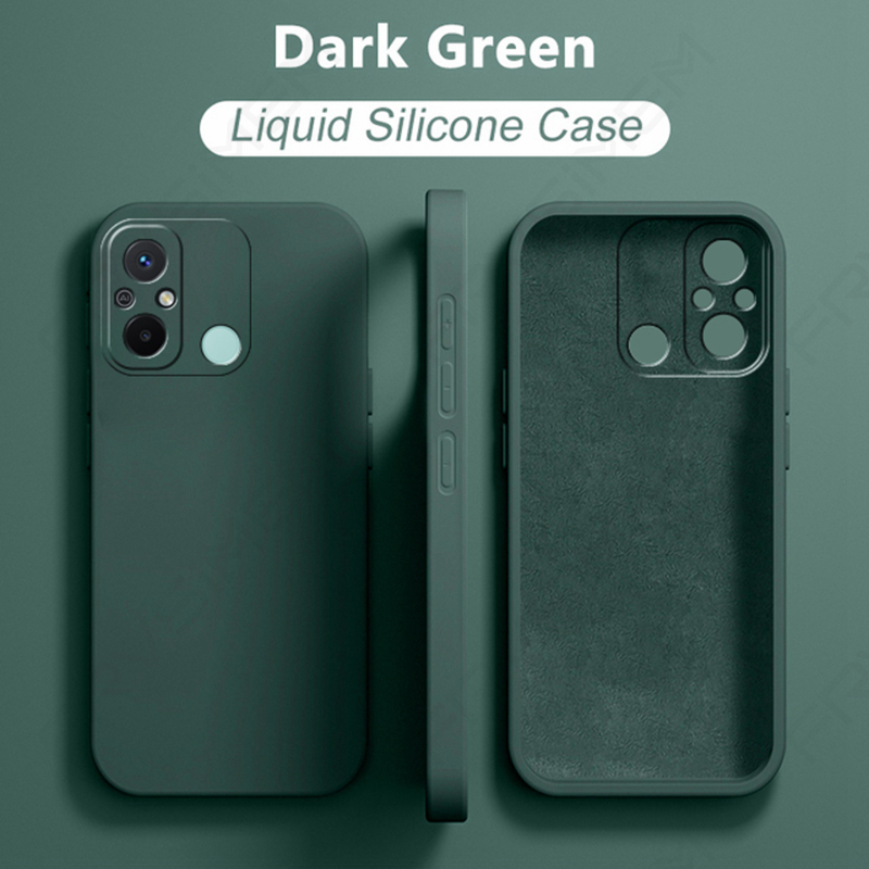 Xiaomi redmi 12c hoesje 12c origineel, vloeibaar siliconen, 6.71 inch 12 c wereldwijde versie,  mi 12c .: Legergroen