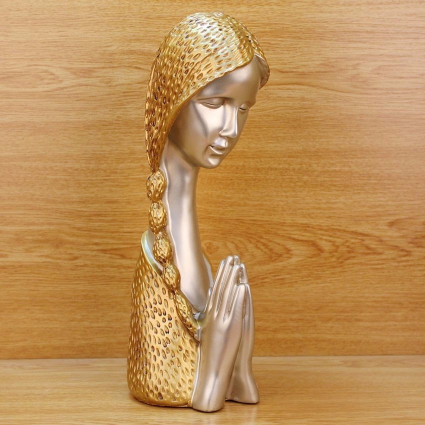 Hars Bidden Meisje Sculptuur Gebed Standbeeld Beeldje Lady Ornament Home Wijnkast Woonkamer Decoratie