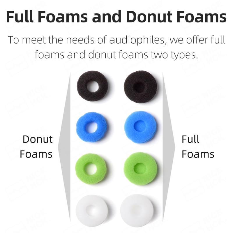 NICEHCK 12/24 paar oordopjes speciale hoge elastische schuim oortelefoonhoezen donut en volledig schuimkussen zacht vervangen spons oorkussens