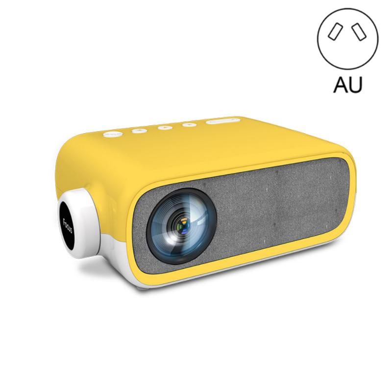 YG280 Full HD 1080P Mini LED Projector 480x272 Pixels Supports USB HDMI AV Audio Portable Projector Home Media Video Player: Yellow AU Plug