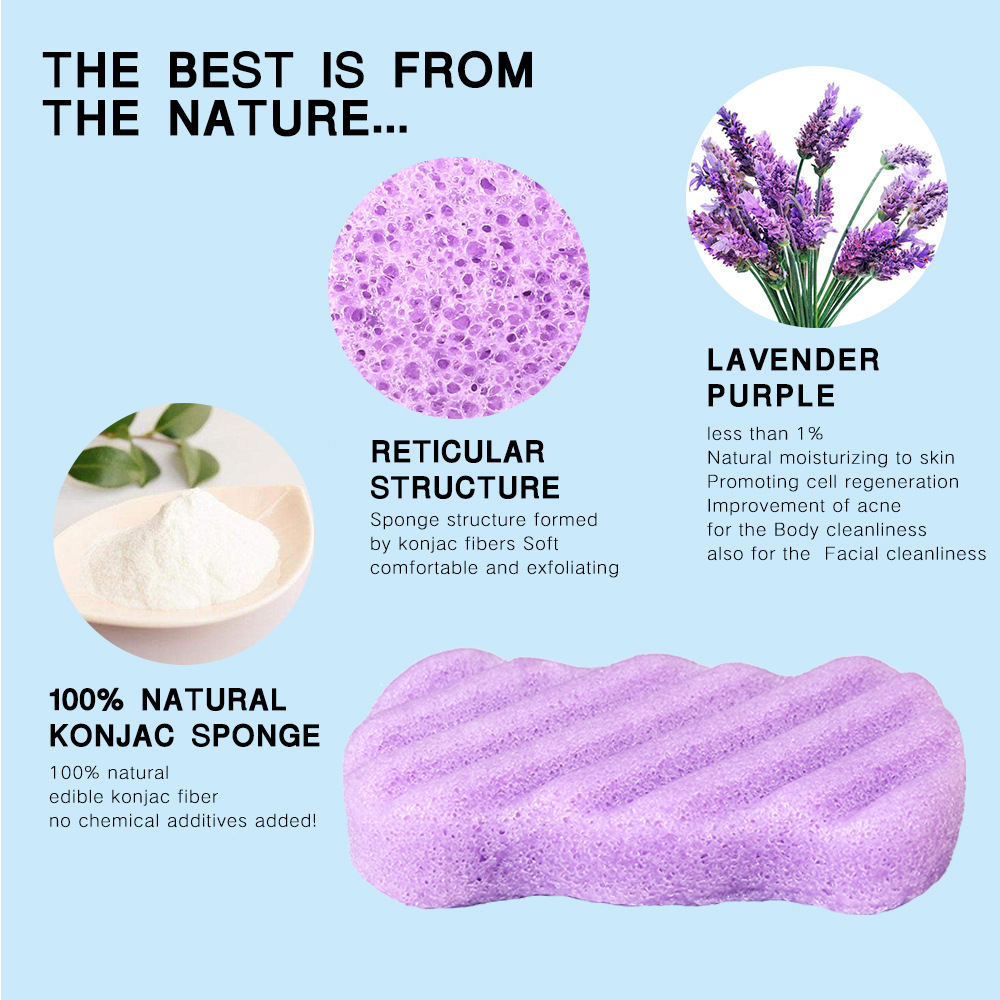 Wave 7 Pcs Natural Soft Konjac Facial Puff Face Body Cleanse Washing Sponge Exfoliator Cleansing Sponge Puff