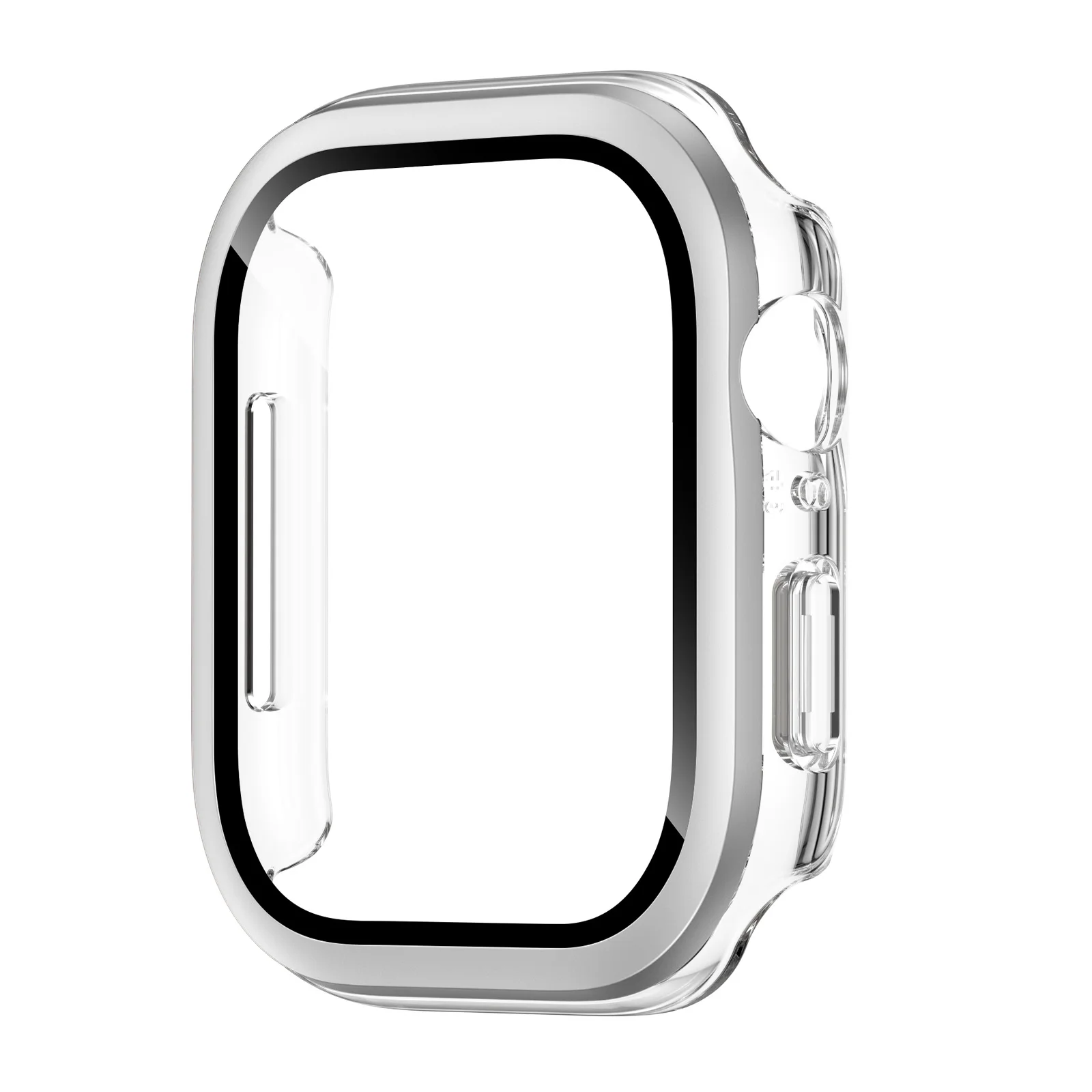 Tempered Glass+Case for Apple Watch Series10 42mm 46mm Iwatch For Apple Watch Ultra2 49mm Screen Protector Watch Accessories: 25mm / Zilver