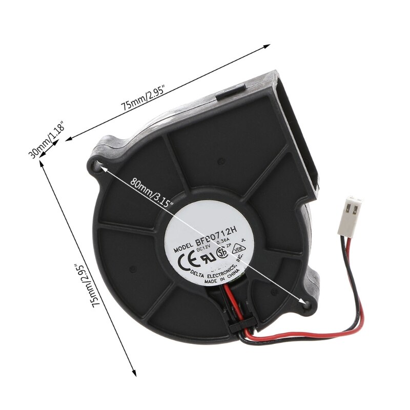 Voor Delta BFB0712H 7530 Dc 12V 0.36A Projector Blower Centrifugaal Ventilator