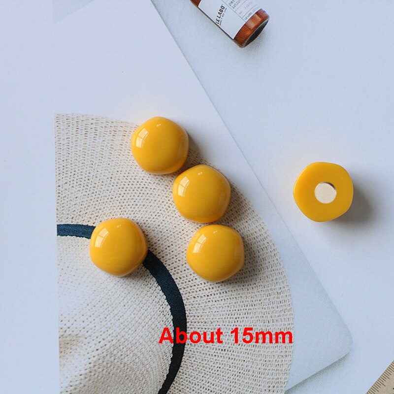 10 stk søte kjøleskapsmagneter 15mm små kjøleskapsklistremerker morandi fargerik magnet for kjøleskap suvenir hjemmeinnredning: 10 stk gul