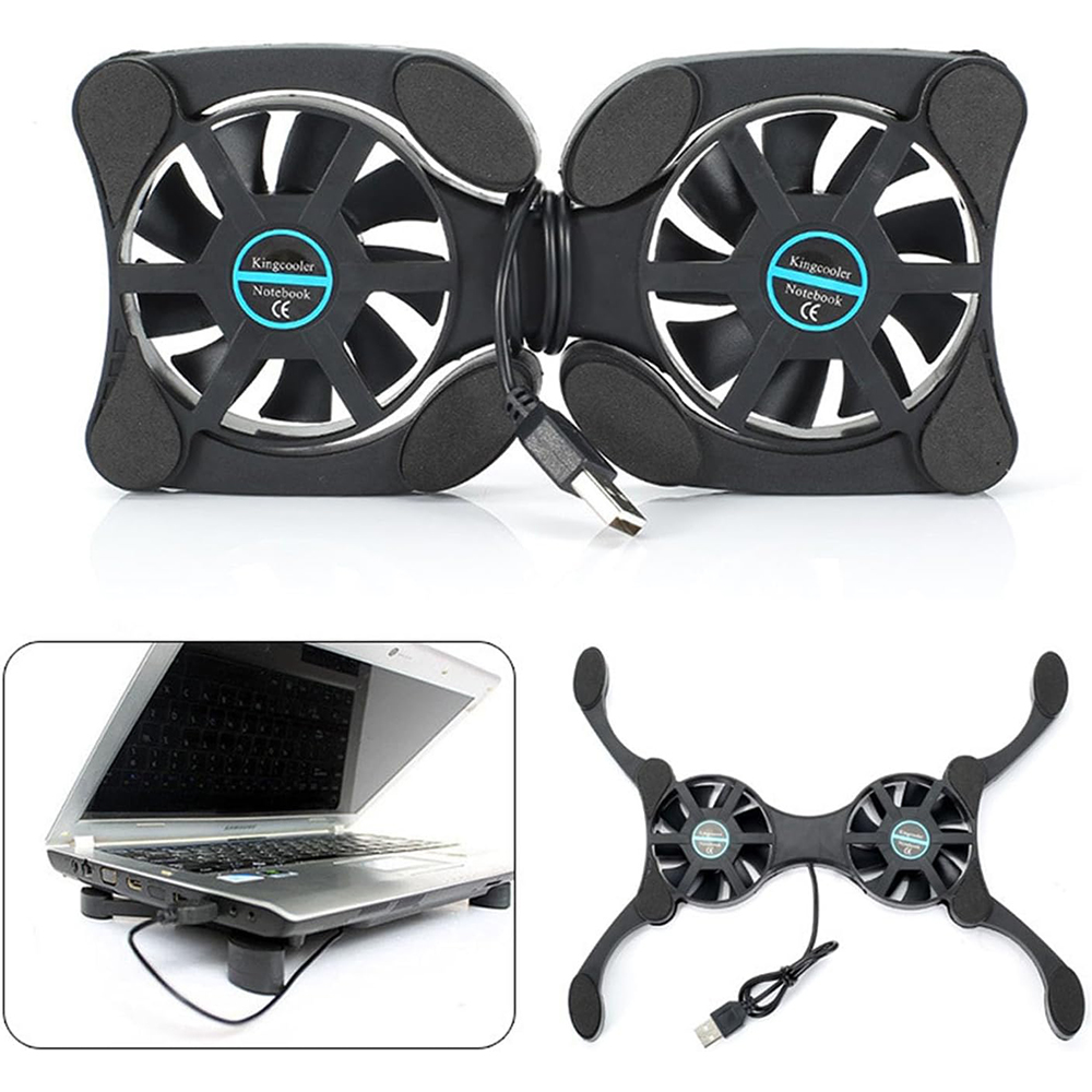 Foldable Cooling Pad Laptop Cooler with Double Fans Laptop Stand USB Powered for 7-15 inch Notebook PC LCD Display Cooler Holder